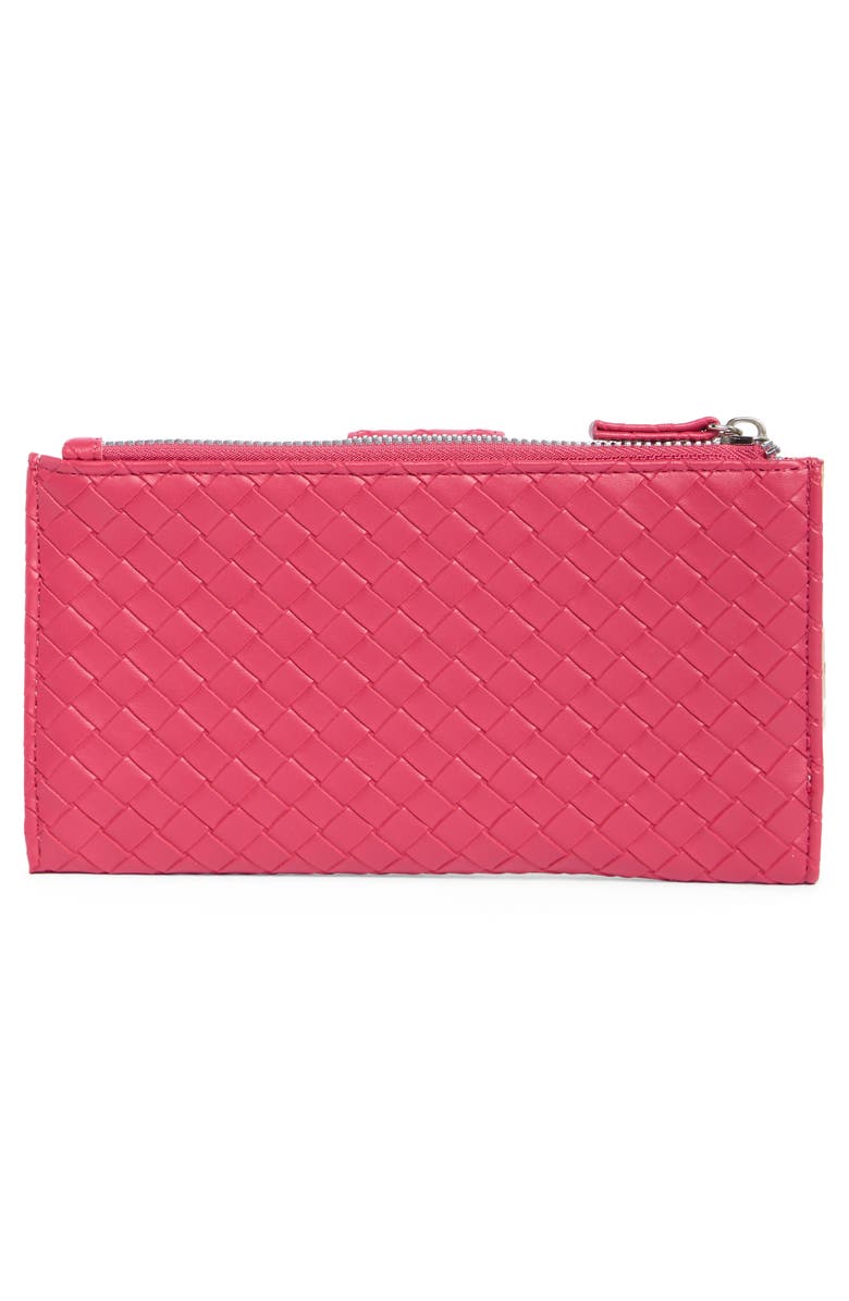 MUNDI SMALL LEATHER GOODS Lottie Woven Wallet, Alternate, color, Hot Pink