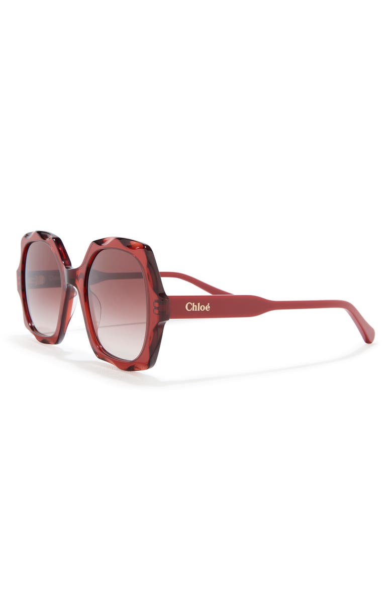Chloé 53mm Square Sunglasses, Alternate, color, Red Red Brown