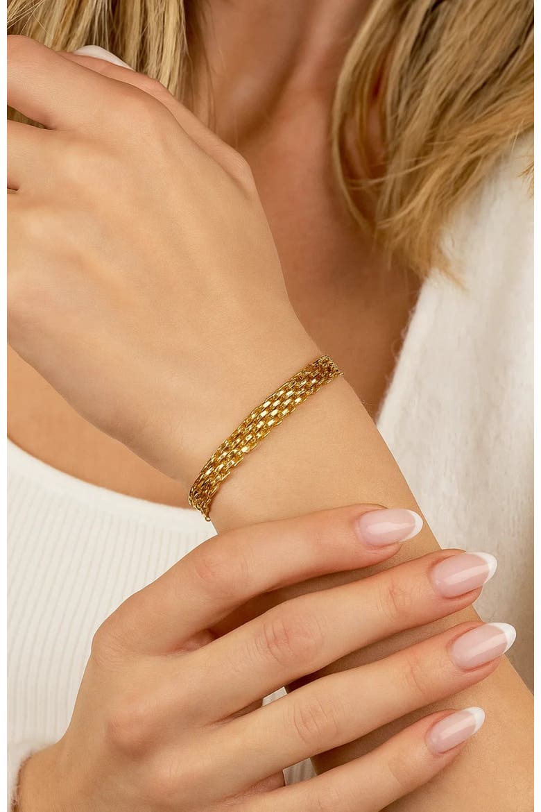 Elena Adjustable Stackable Link Bracelet, Alternate, color, Gold