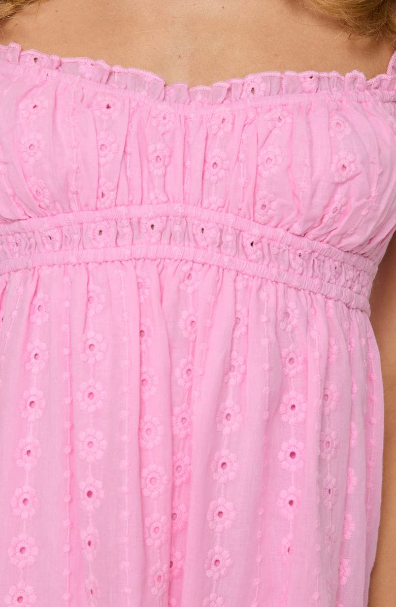 Princess Polly Carlita Eyelet Embroidered Minidress, Alternate, color, Pink