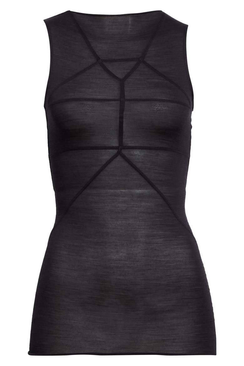 Temple Wool & Silk Tank, Alternate, color, BLACK