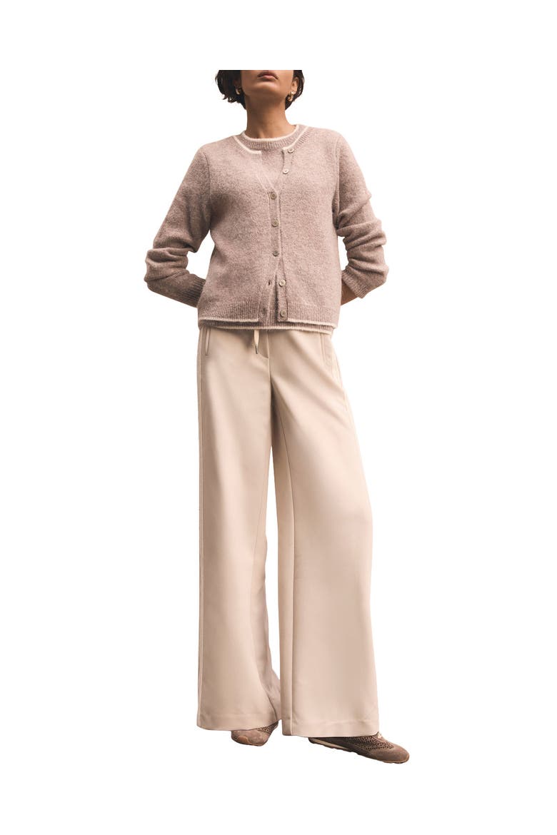 Crochet Side Stripe Wide Joggers, Main, color, Neutral