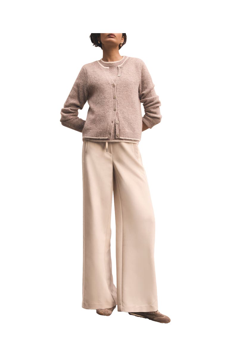 MINT VELVET Crochet Side Stripe Wide Joggers, Main, color, Neutral