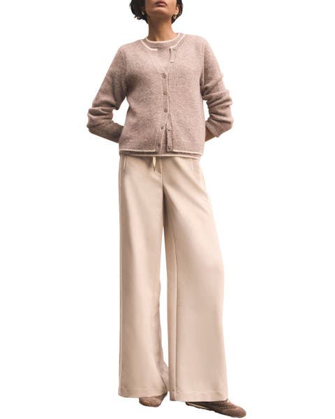 Crochet Side Stripe Wide Joggers