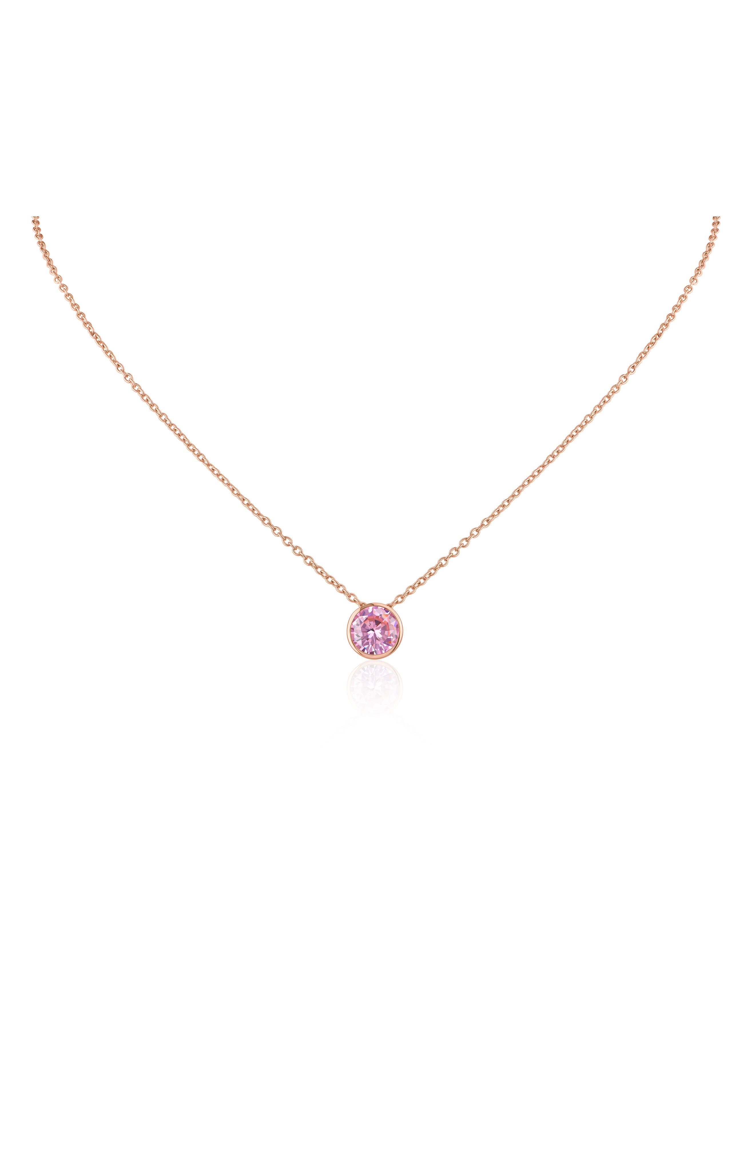 16-Inch Bezel Cubic Zirconia Pendant Necklace