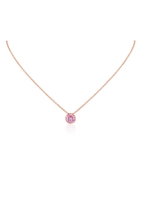 16-Inch Bezel Cubic Zirconia Pendant Necklace