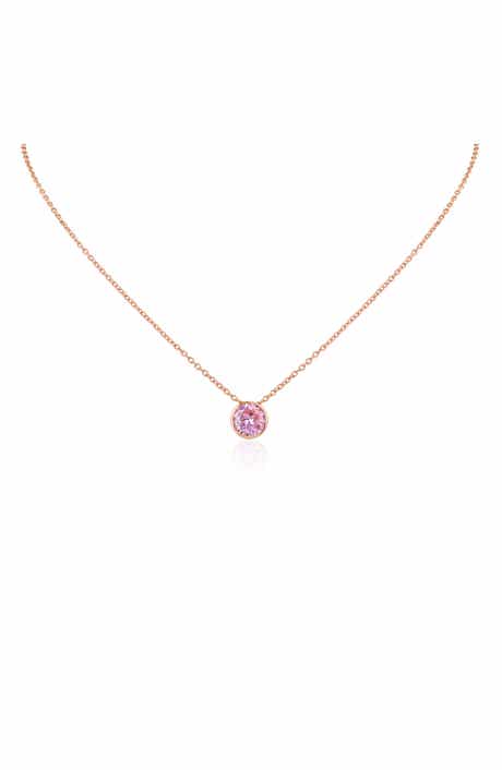 16-Inch Bezel Cubic Zirconia Pendant Necklace