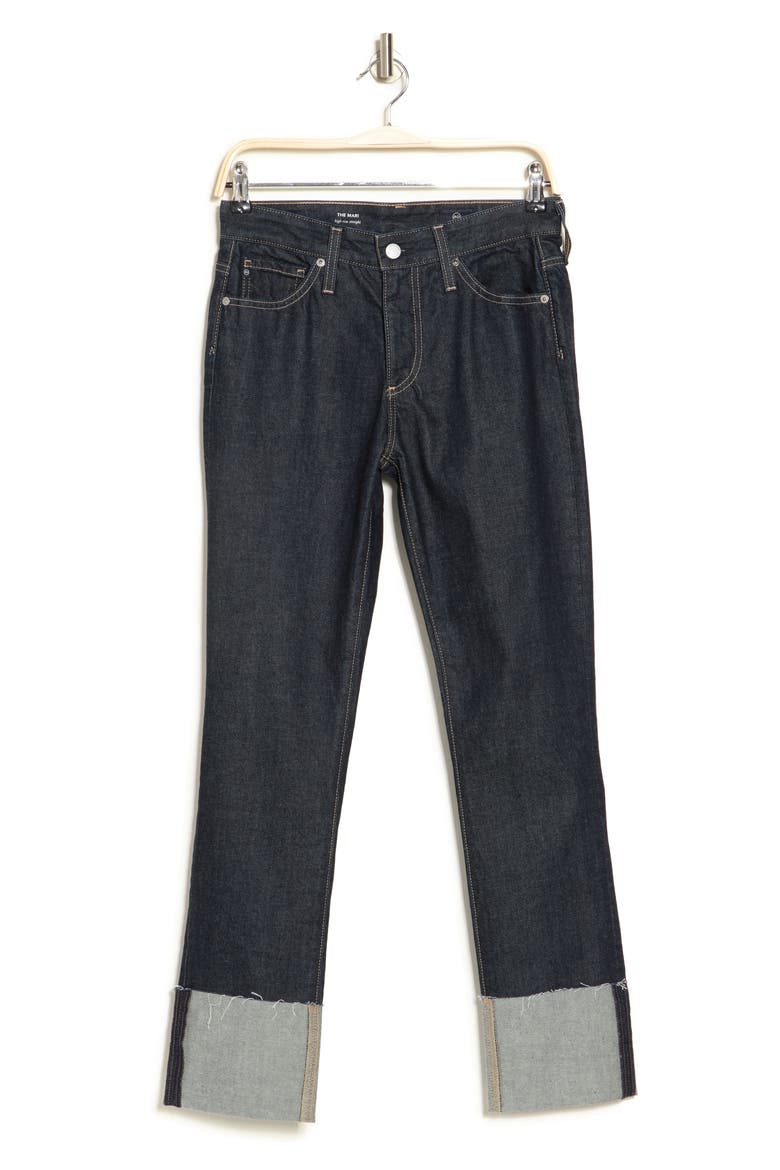 Mari Raw Hem Slim Straight Leg Jeans, Alternate, color, MOONRISE