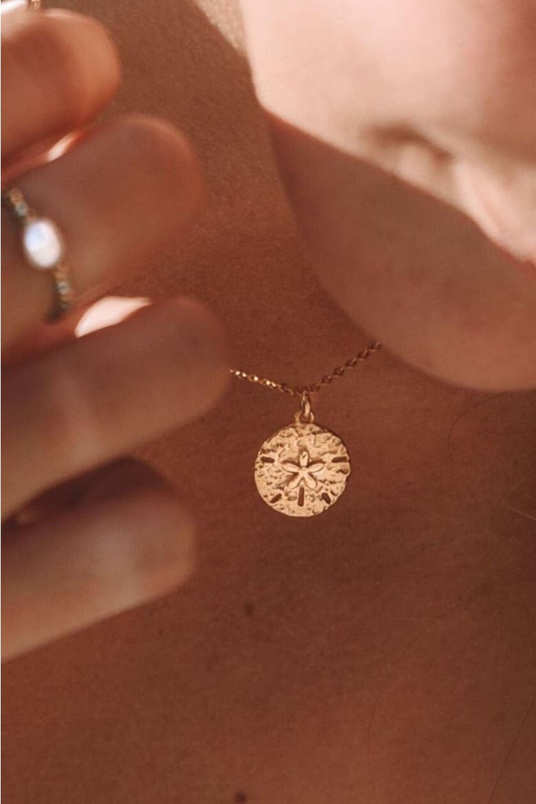 Sand Dollar Necklace, Alternate, color, Gold