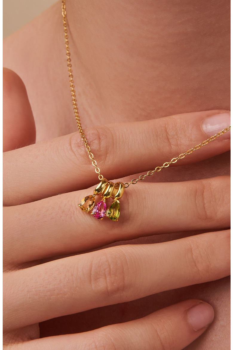 Birthstone Teardrop Necklace, Alternate, color, Citrine/November