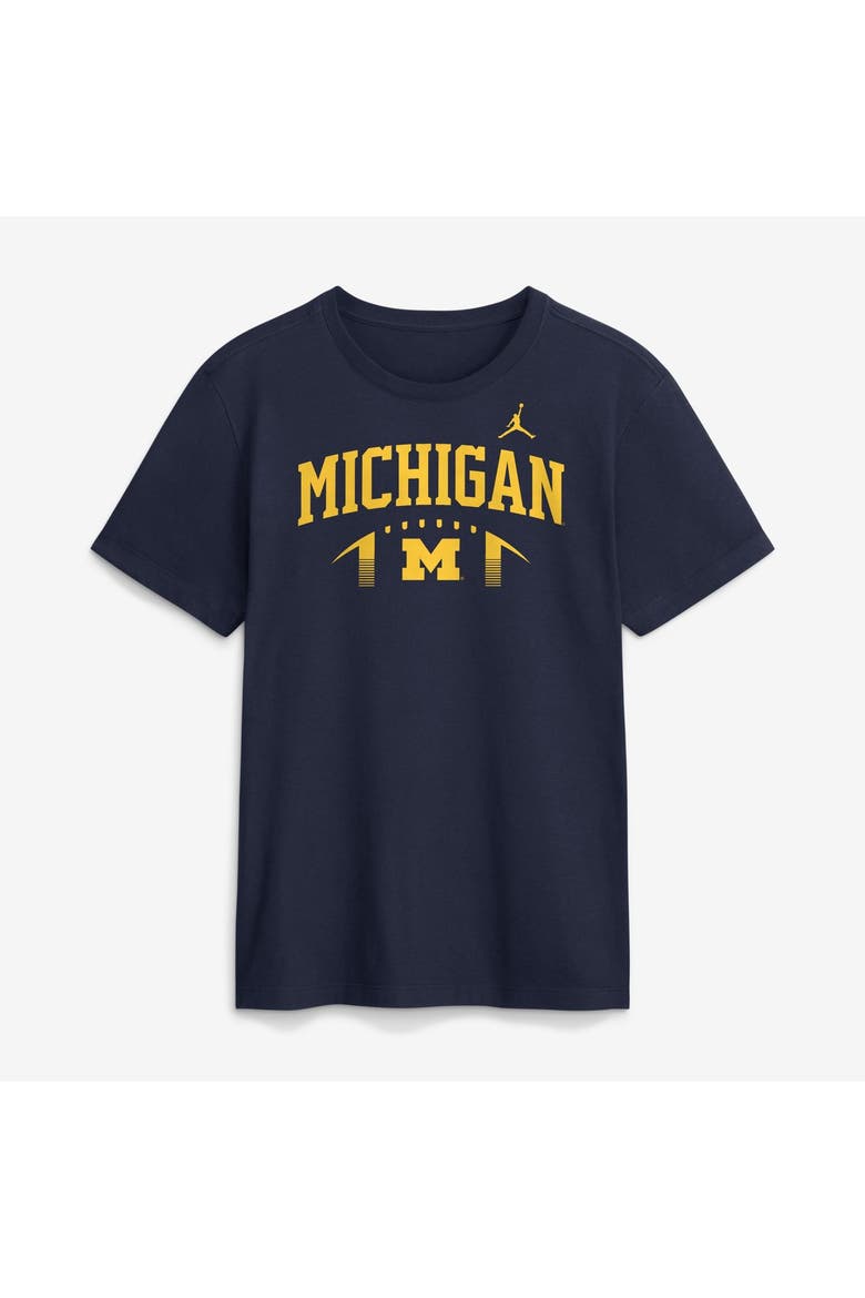 Men's Jordan Brand  Navy Michigan Wolverines Primetime Football Icon T-Shirt, Main, color, Navy