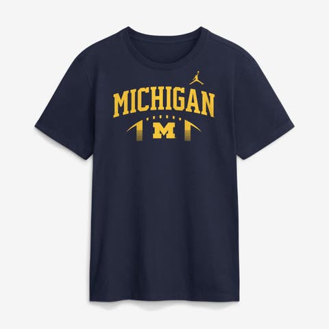 Men's Jordan Brand  Navy Michigan Wolverines Primetime Football Icon T-Shirt