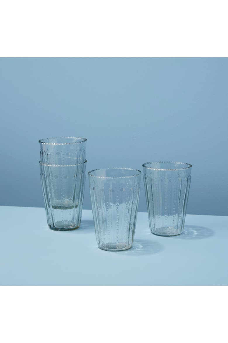 Ruffle Glass Tumbler - Set of 4, Alternate, color, Clear