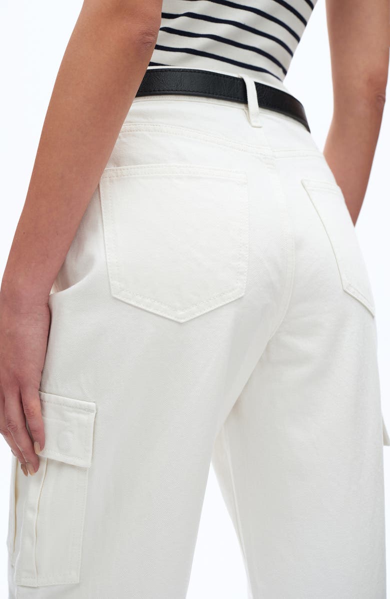 Bayeas Low Rise Barrel Cargo Jeans, Alternate, color, White