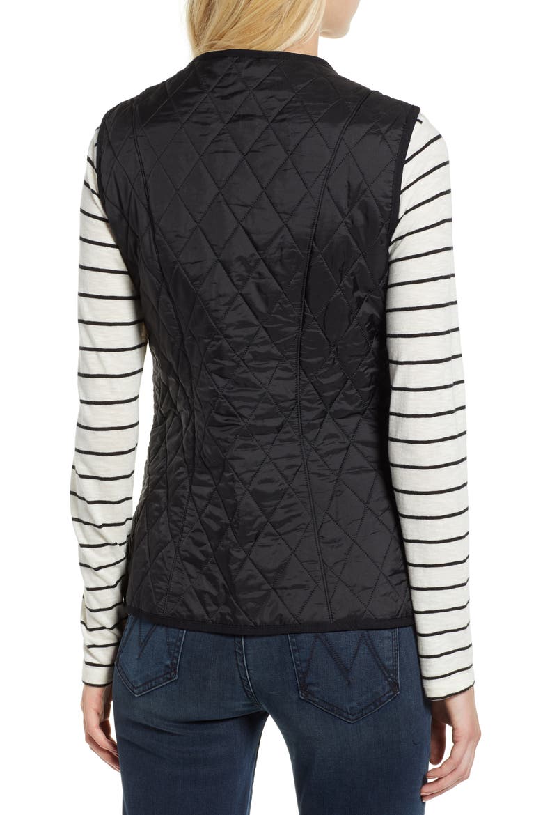 Betty Quilted Fleece Lined Vest, Alternate, color, BLACK/BLACK