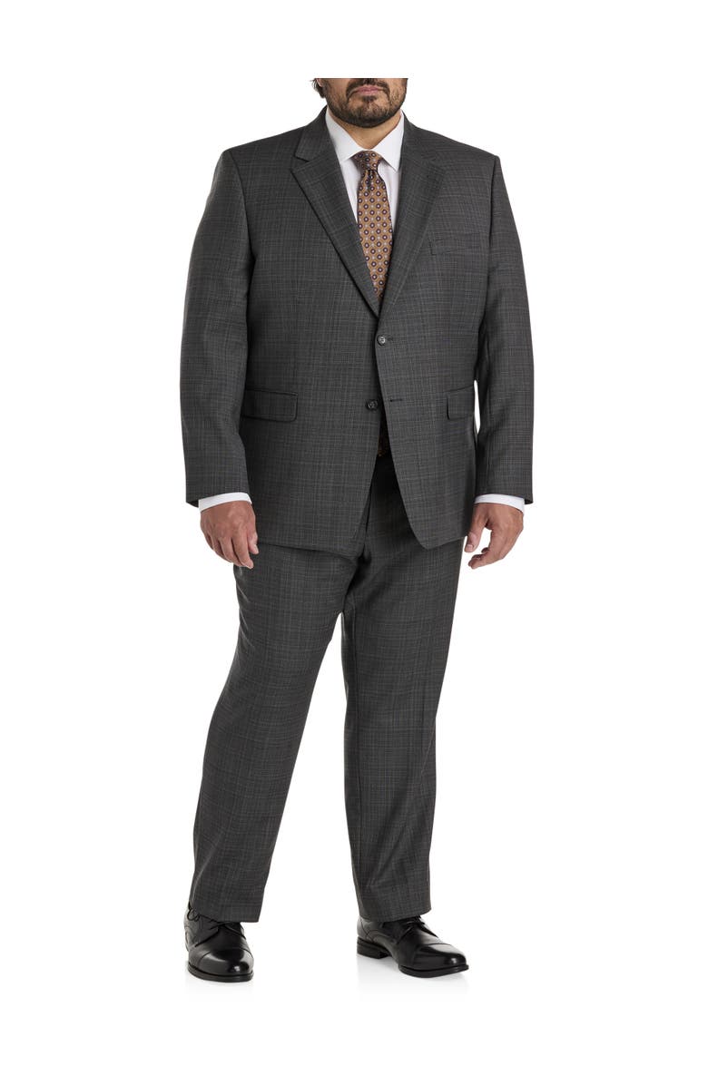 JV Reflex Big & Tall Micro Grid Suit Jacket, Alternate, color, Charcoal