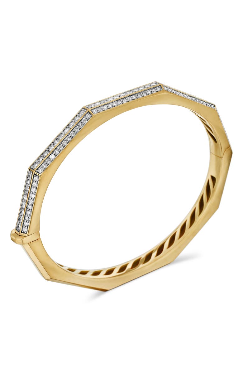 David Yurman Carlyle Bracelet in 18K Yellow Gold with Pavé Diamonds, 5.5mm, Alternate, color, 
