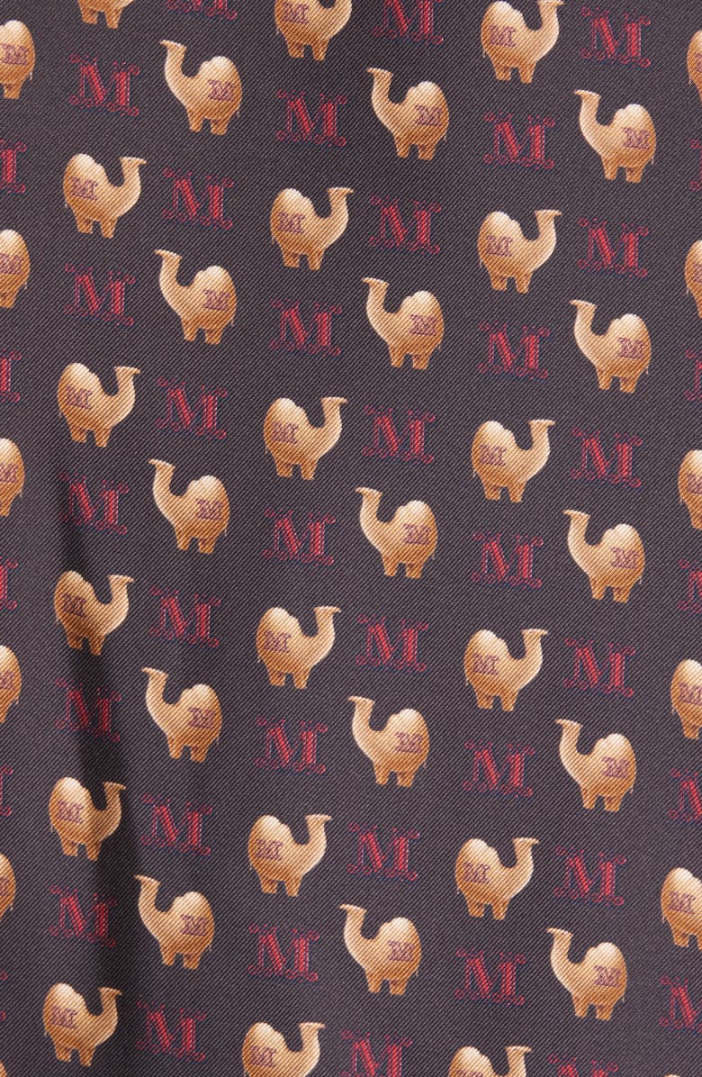 Max Mara Camel Print Silk Button-Up Blouse, Alternate, color, 