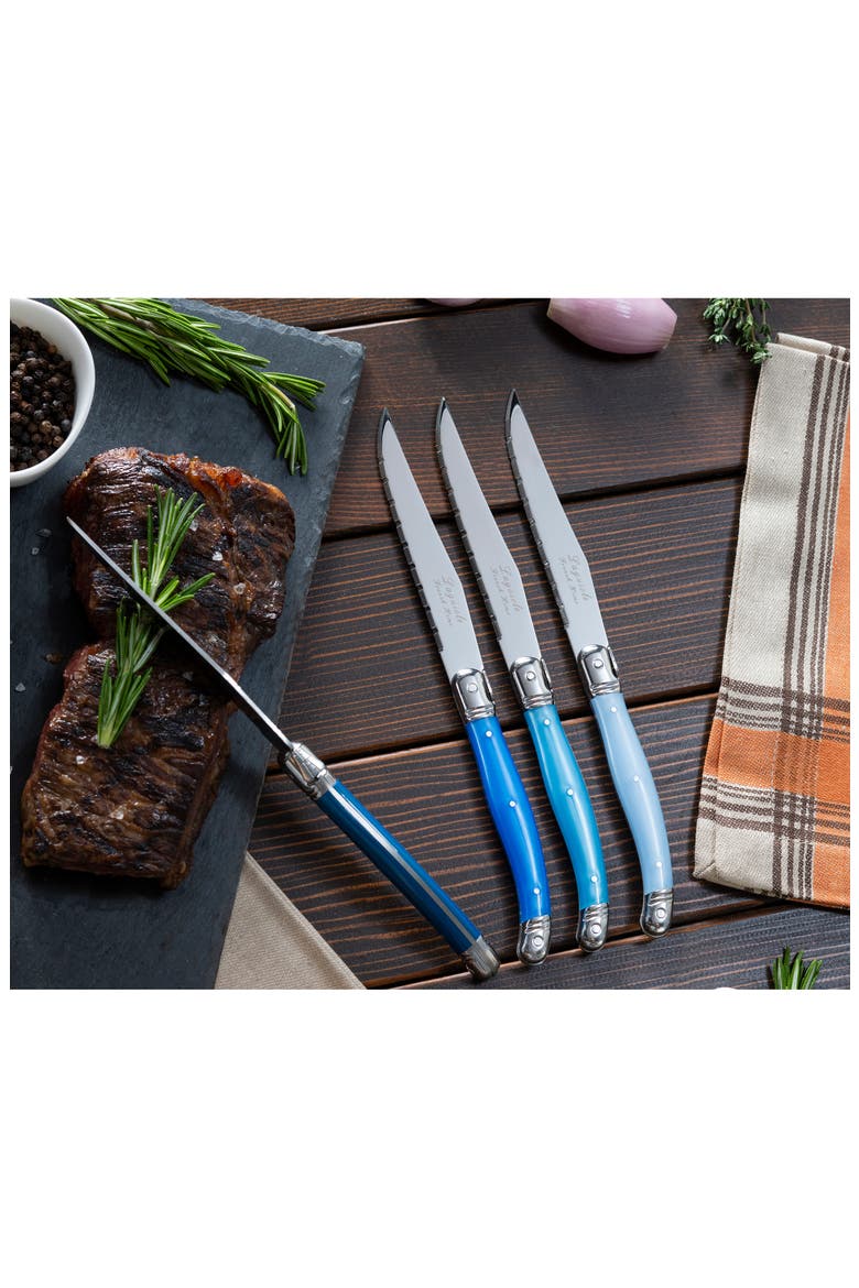 Laguiole Steak Knife - Set of 4, Alternate, color, SHADES OF BLUE