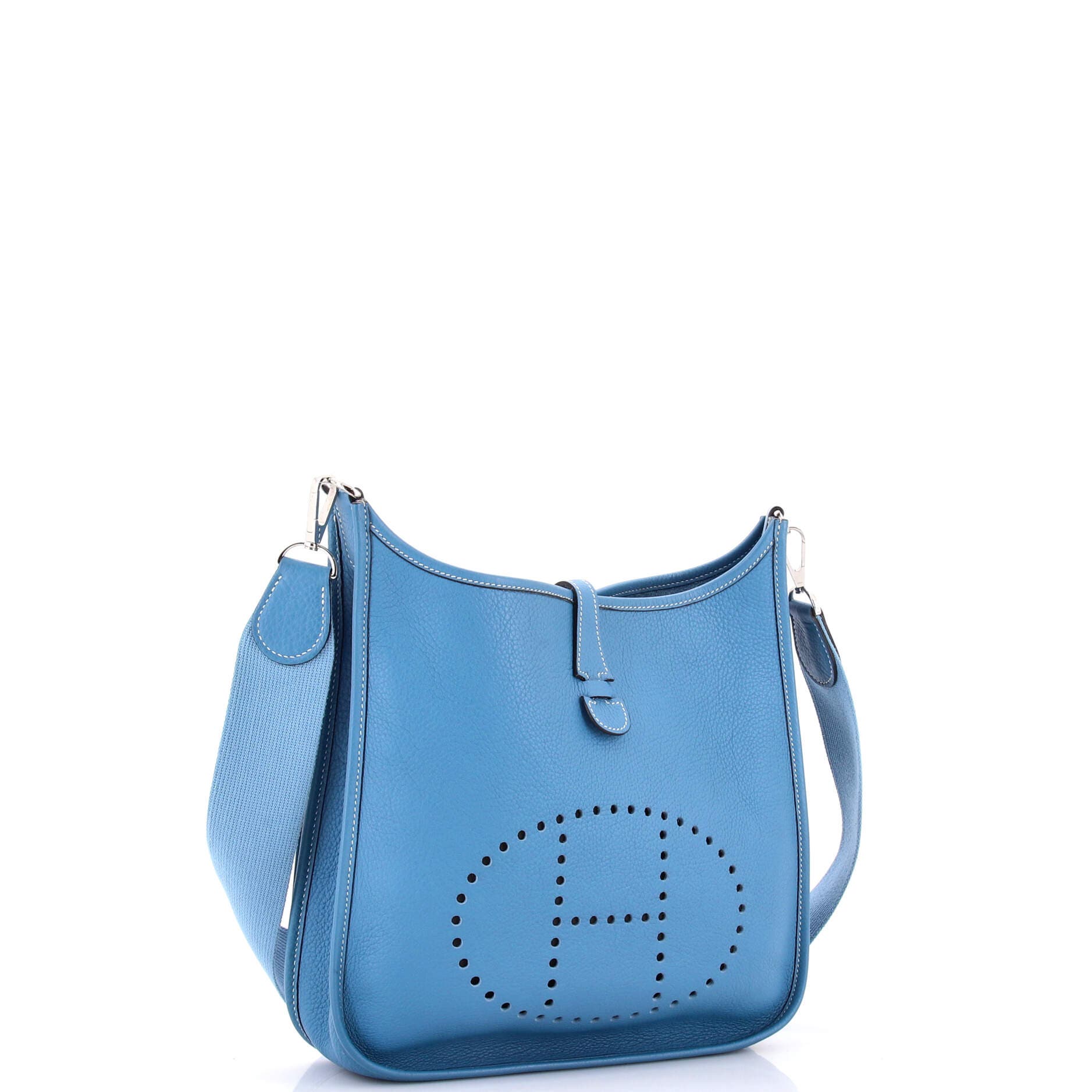 Pre-Owned Hermes Evelyne Bag Gen II Clemence PM, Alternate, color, Bleu Jean