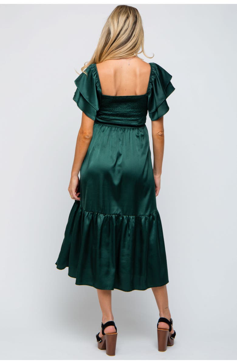 PinkBlush Satin Flutter Sleeve Midi Dress, Alternate, color,