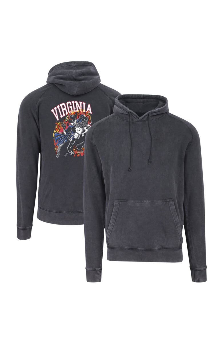 IMAGE ONE Men's Black Virginia Cavaliers Legend Of Cavalier Hollow Spooky Hoos Vintage Raglan Pullover Hoodie, Alternate, color, 