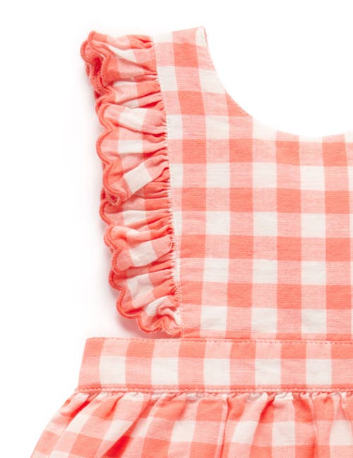 Purebaby Gingham Pinnie Dress In Multi