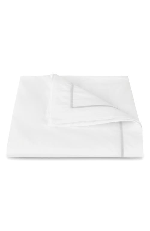 Matouk Bergamo Cotton Percale Duvet Cover In White