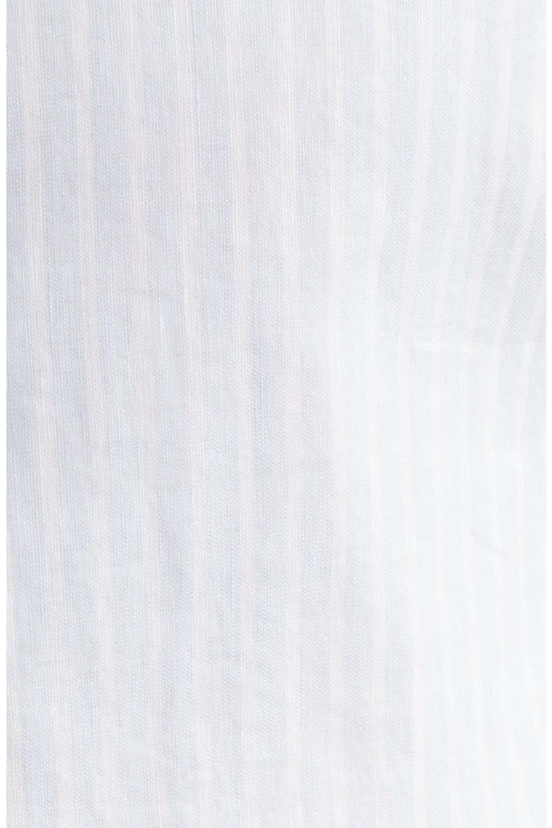 Slim Fit Stripe Non-Iron Cotton & Linen Dress Shirt, Alternate, color, LIGHT BLUE
