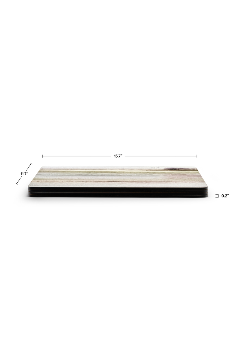 Driftwood Set of 4 Cork Back Placemats, Alternate, color, Driftwood