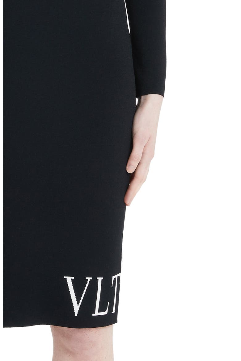 VLTN Logo Long Sleeve Sweater Dress, Alternate, color, 0NA-BLACK/ IVORY