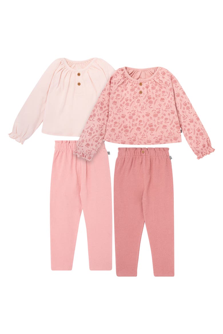 Henley Tops and Paperbag Pants Set, Main, color, Rose