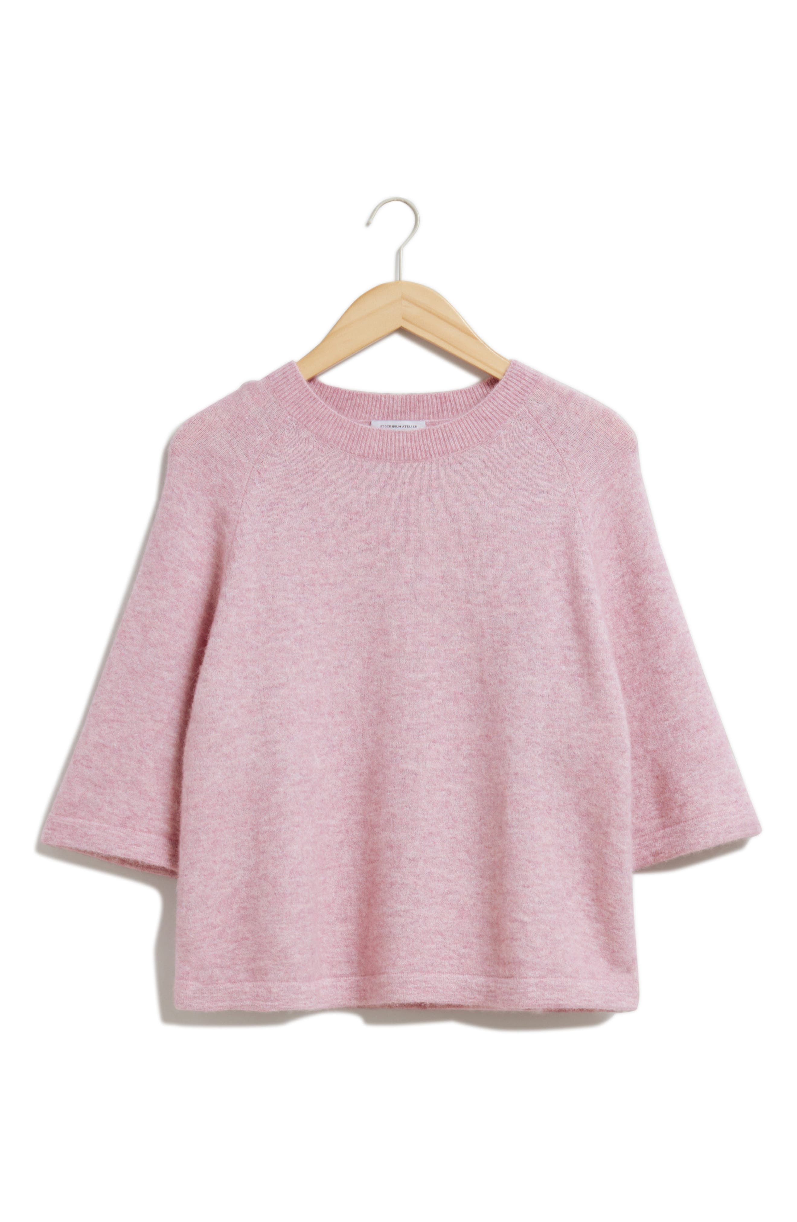 Melange Alpaca Blend Three Quarter Sleeve Sweater - image 2