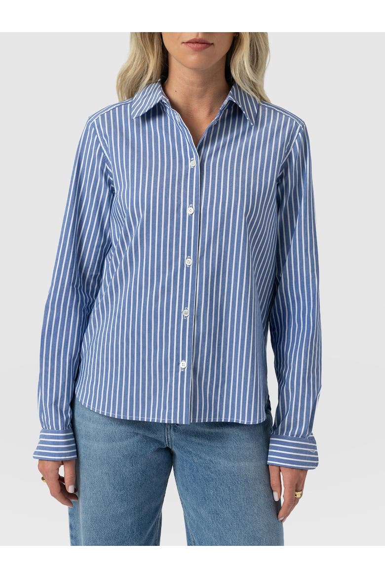 Anneliese Shirt, Alternate, color, Blue Stripe