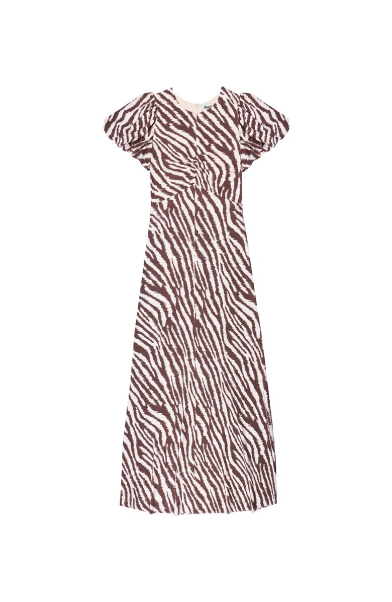 Ro&Zo Puff Sleeve Midi Dress, Alternate, color, Brown