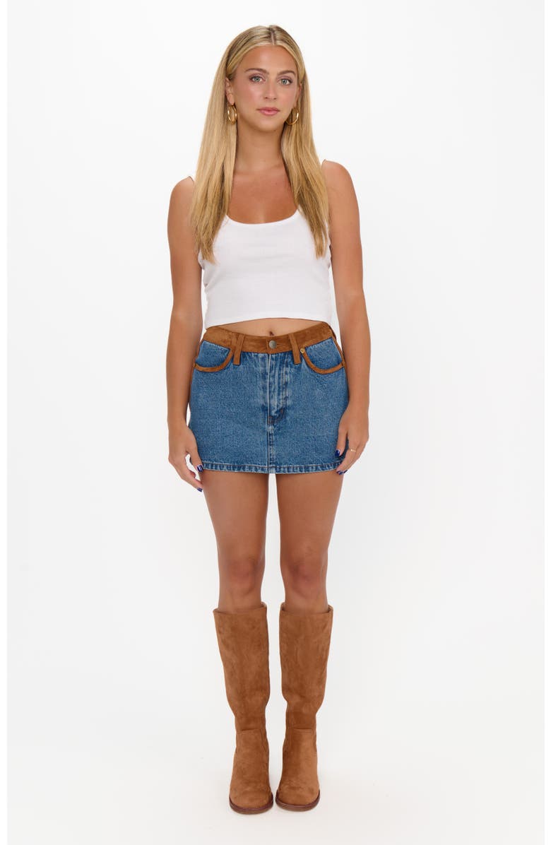 Show Me Your Mumu Dawson Skort, Alternate, color, Indigo With Faux Suede