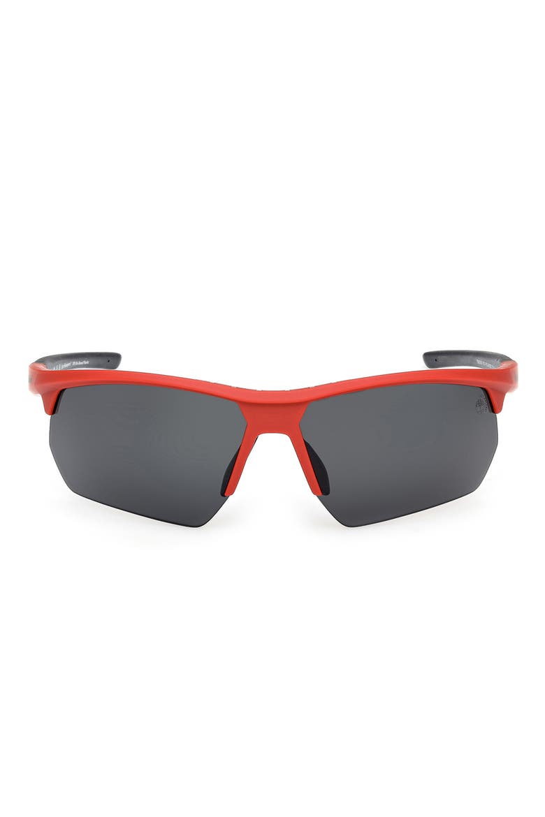 73mm Sunglasses, Main, color, MATTE RED / SMOKE POLARIZED
