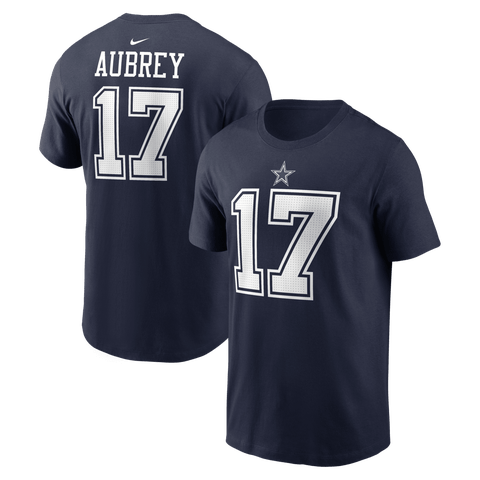 Men
s Nike Brandon Aubrey Navy Dallas Cowboys Name 
Number T-Shirt