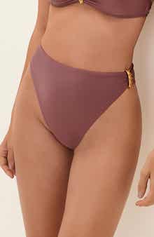 Bessie Hardware Detail High Waist Bikini Bottoms