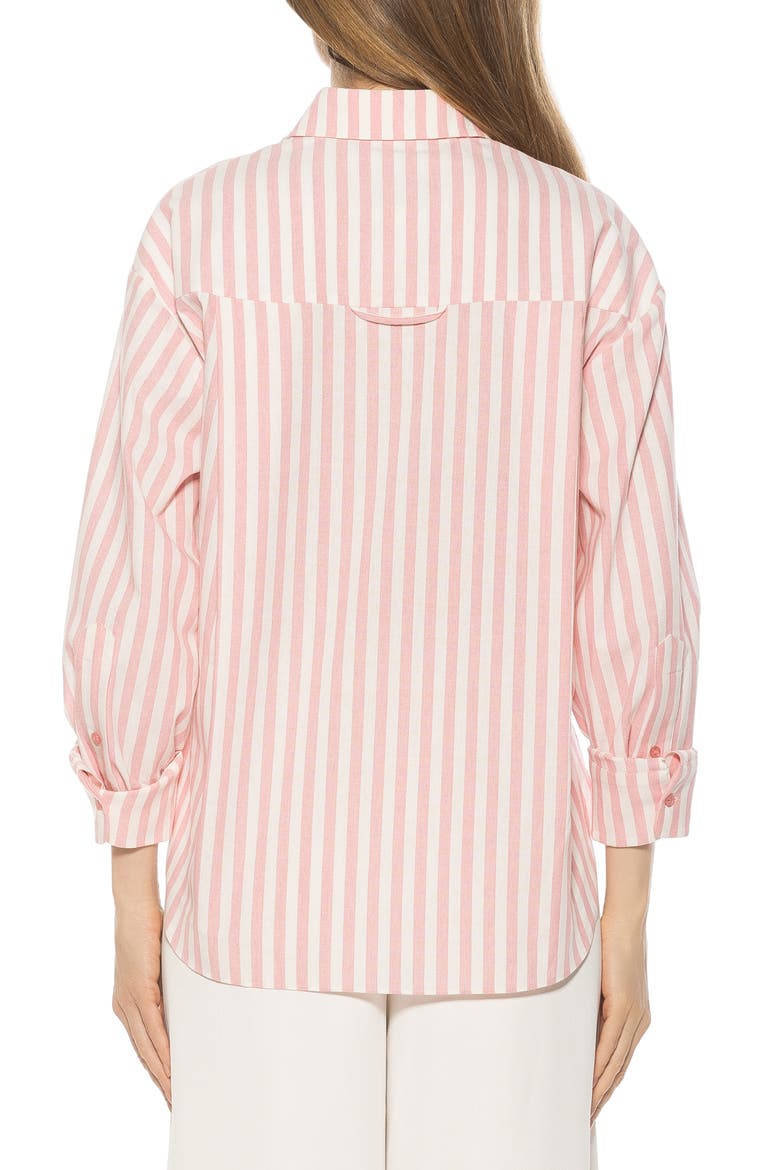Tammi Oversize Button-Up Shirt, Alternate, color, PINK STRIPE