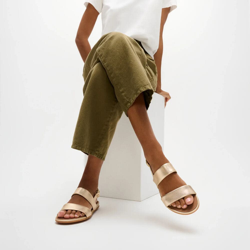 FitFlop Gracie Leather Back Strap Sandals, Alternate, color, Platino