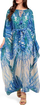 FLYING TOMATO Batwing Sleeve Caftan Maxi Dress