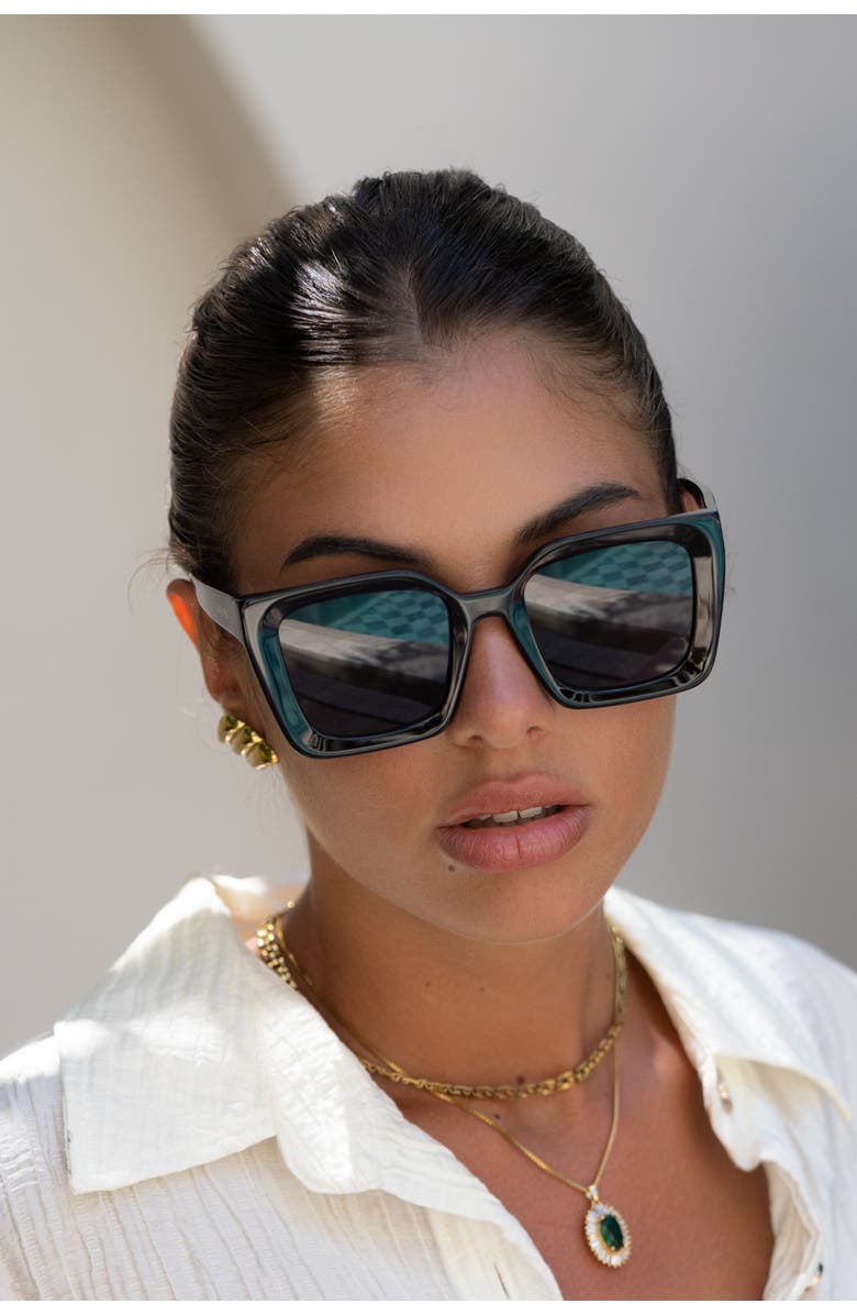 FREYRS Eyewear Coco Square Sunglasses, Alternate, color, Black