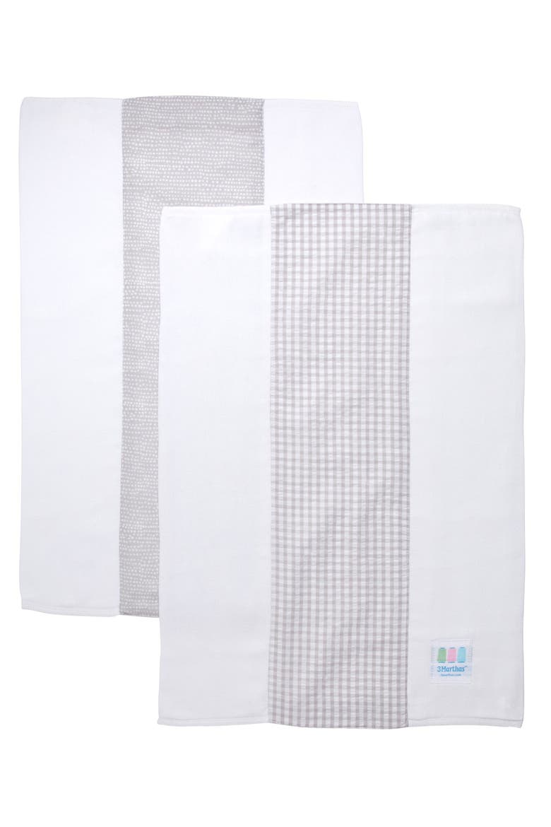 Dot Set of Two Burp Cloths, Alternate, color, Elephant Dot & Gray Big Check