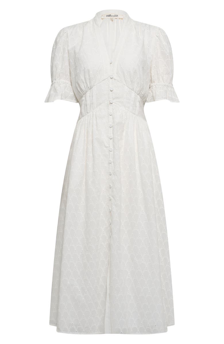 DVF Erica Eyelet A-Line Dress, Alternate, color,