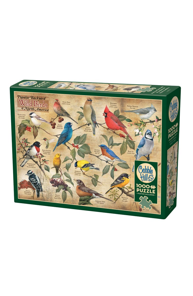 Cobble Hill Popular Backyard Wild Birds of North America 1000 Piece Puzzle, Main, color, Multicolored