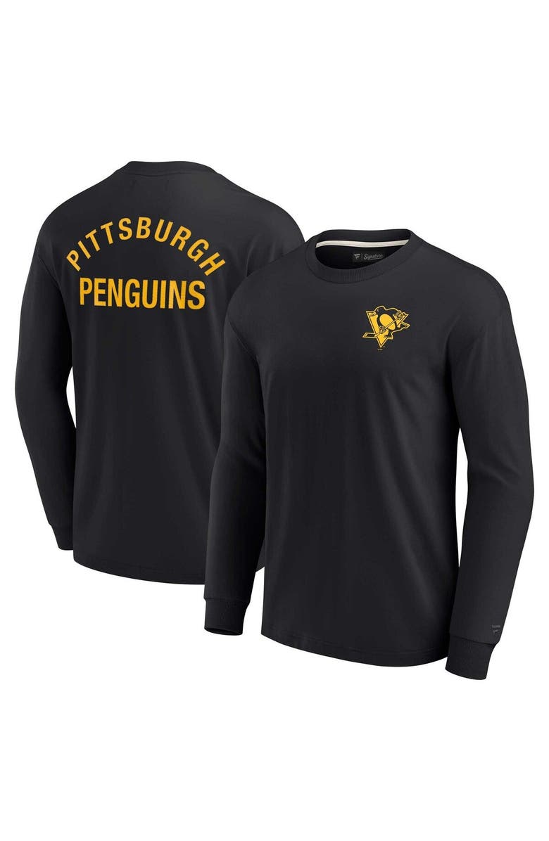 Fanatics Signature Unisex Fanatics Signature Black Pittsburgh Penguins Elements Super Soft Long Sleeve T-Shirt, Alternate, color, 