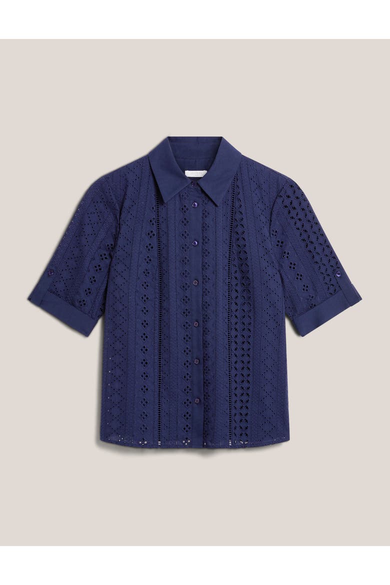 Cristie Short Sleeve Loose Fit Shirt, Alternate, color, True Navy