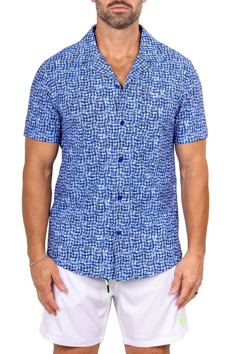 Marthy Blue Camp Shirt, Main, color, BLUE
