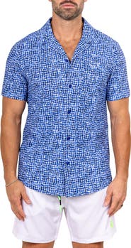 Maceoo Marthy Blue Camp Shirt